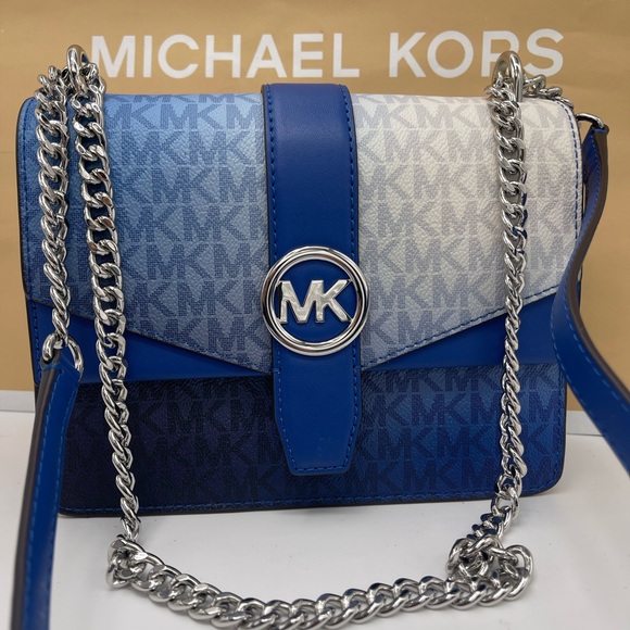 Michael Kors Greenwich Sm Ombré Color-Block Signature Logo Flap Crossbody XBODY - Picture 7 of 16